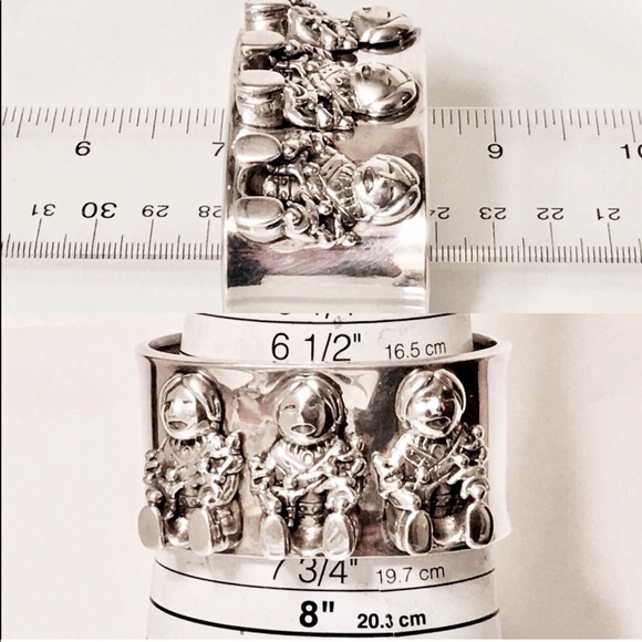 Carol Felley Wide Sterling Storyteller Cuff - Picture 5 of 8